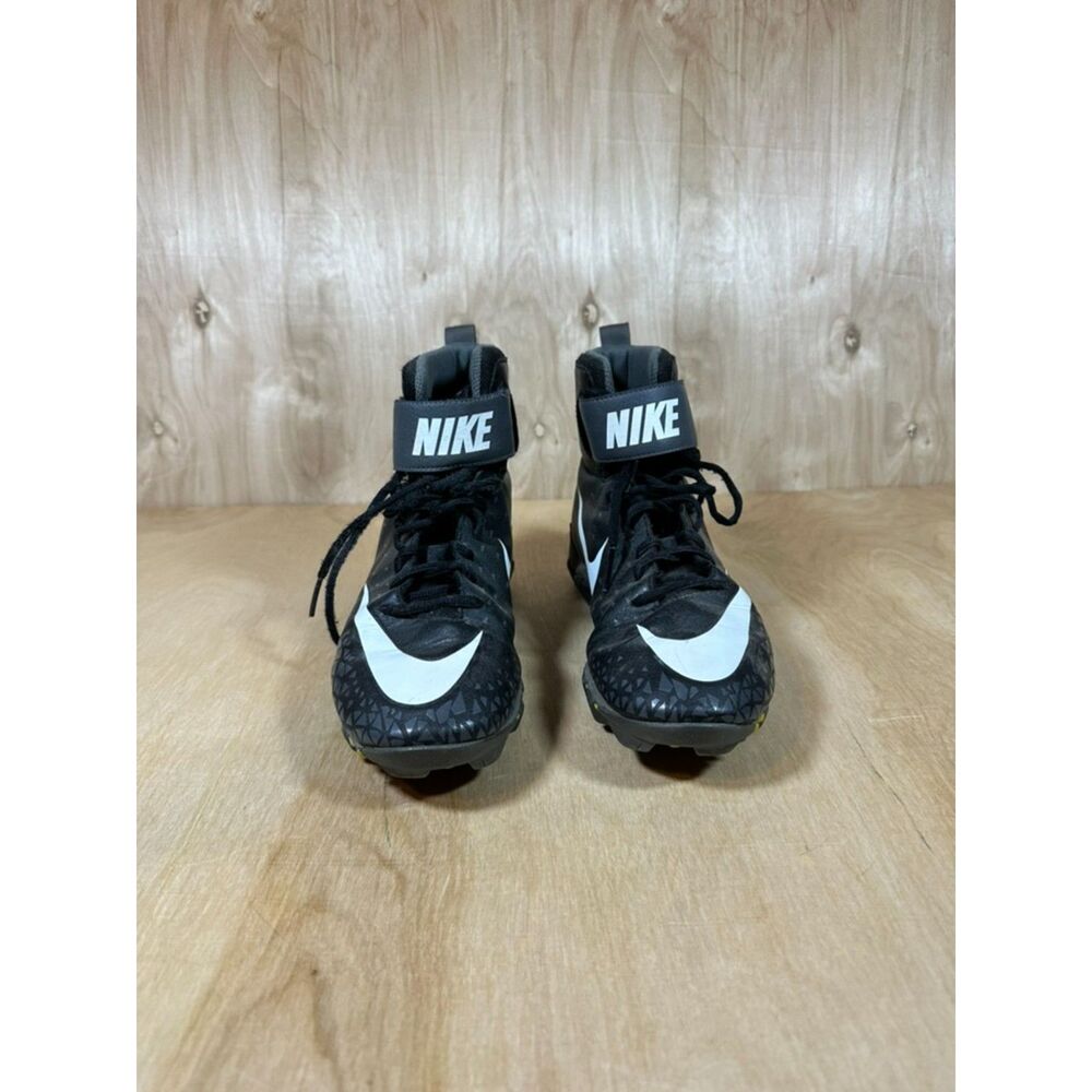 Nike Force Savage Shark Football Cleats Black White Nike Symbol Size 8.5 Mens